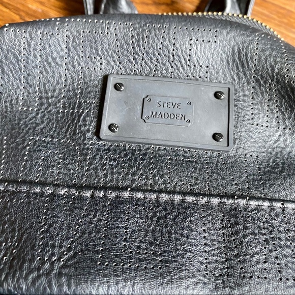 Steve Madden Black Backpack Gold Zippers - Picture 3 of 7